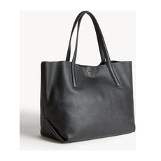 Womens M&S Collection Leather Tote Bag - Black, Black - 1SIZE