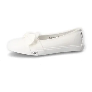 Ballerina DOCKERS BY GERLI, Damen, Gr. 38, weiß, Textil, Schuhe Ballerina, Freizeitschuh mit auffälliger Schleife, Topseller