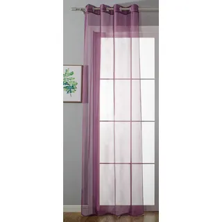 Ösenvorhang Transparent »Uni« Gardine HxB 245x140 cm Lila Stores Vorhang Ösen Bleibandabschluß Wohnzimmer, 20332-cn