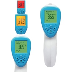 Deltasat Fieberthermometer kontaktlos x001 I Infrarot Thermometer mit 3 farbigem LCD-Display Fieberalarm & 2s-Sofortmessung I Stirnthermometer für Babys Kinder & Erwachsene I Fiebermessgerät