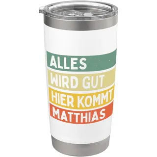 Alles Wird Gut Hier Kommt Matthias Retro Vintage Vorname Doppelwandiger Edelstahl-Thermobecher