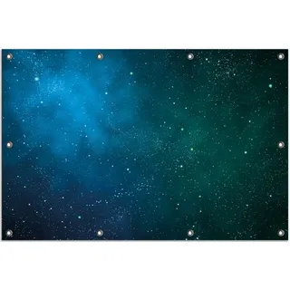 Wallario Outdoor-Poster für Garten oder Balkon, Motiv Sternenhimmel - Milchstraße und Sterne bei Nacht, in ca. 80 x 120 cm - Schwarz