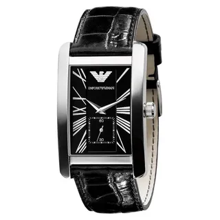 Emporio Armani Herrenuhr Schwarz AR0143 - Silber