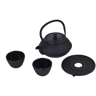 Laguiole Laguiole, Teekanne, LACK TEA POT 2 CUPS AND TRIVET