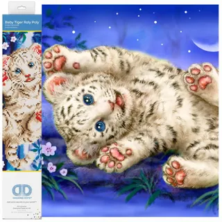 DIAMOND DOTZ DD5.005 - Original 5D Diamond Painting Set Baby Tiger, Kreativset mit 4.712 Diamant Mosaiksteinen, Malset ca. 28 x 36 cm, DIY Komplettset für Erwachsene und Kinder ab 8 Jahren