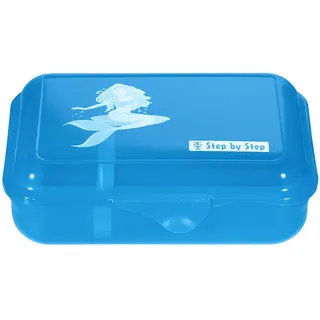 Step by Step Lunchbox "Mermaid Lola", Blau, mit Trennwand und Klickverschluss, spülmaschinenfest, BPA-frei, für Schule und Kindergarten, 0,9l