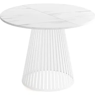 WFL GROUP Esstisch Rund 100 x 76 x 100 cm weiß