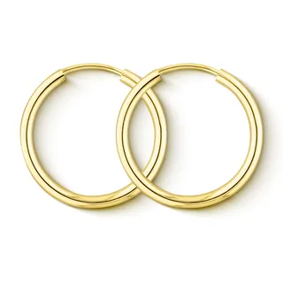 EDELIND Creolen Klein 20mm 585 Gelbgold Hoop Ohrringe Set für Damen Herren 14 Karat Echt Gold Ohrringe mit Stempel Breite 2 mm mit Schmuck Geschenk Box Made in Germany