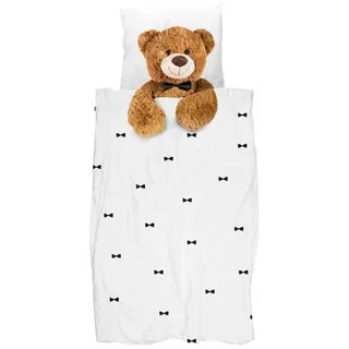 Snurk Snurk® - Kinder Bettwäsche Set, Teddy Bettwäsche, 135 x 200 cm, inkl. 1 Kissenbezug 80 x 80 cm, aus 100% Bio-Baumwolle