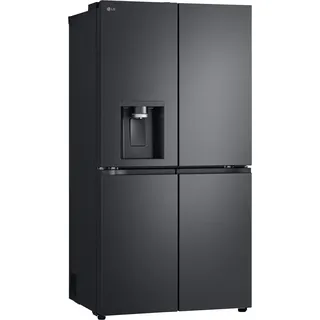 LG Multi Door "GMF960EV2E", Energieeffizienz: E, essence schwarz steel, NoFrost, Kühlschränke, No Frost, Wasserspender mit Smart Fill, großer Nutzinhalt von 646 L, Multi Door