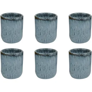 Butlers Espressotassen 6er-Set Bom Dia 50 ml , Blau , Keramik , Geschirr, Tassen, Espressotassen