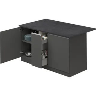 kochstation Kochinsel KS-Sole 155 x 90 x 90 cm Grau