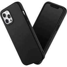 RhinoShield Case kompatibel mit [iPhone 12 Pro Max] | SolidSuit - Stoßdämpfende & schlanke Schutzhülle mit Premium Finish - 3.5 Meter Fallschutz - Austauschbare Kamera-Ringe - Klassik Schwarz