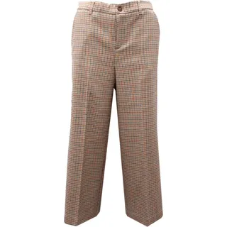 0382AF pantalone donna TWINSET grey/beige check wool blend trouser woman - Beige
