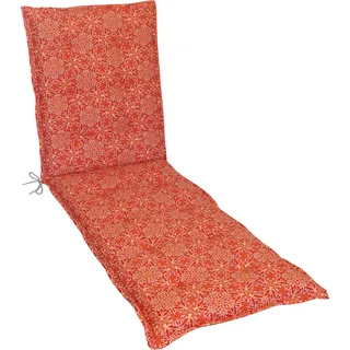 Herlag Liegenauflage Valeria 195x60x7,5cm für Gartenliege Mandala-Muster Orange - Orange