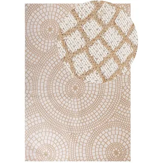 Beliani Teppich beige 200 x 300 cm geometrisches Muster Kurzflor ARIBA weiß