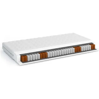 FURNLUX Spring Mattress Lugo White 160x200cm / Hauptfarbe: Weiß / Abmessungen: 160 x 200 x 18 cm - Weiß