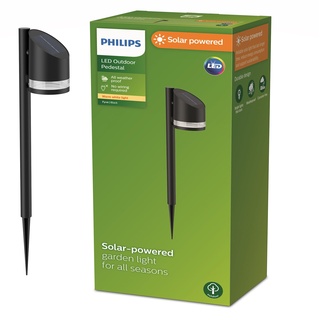 Philips Outdoor Solar Fyve Sockelleuchte Spiess 1.5W, Tageslichtsensor, schwarz