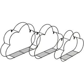 [en.casa] Kinder-Wandregal-Set 3 Tlg. Tønder , Schwarz , Metall , 55x36x10 cm , Babymöbel & Kindermöbel, Babyzimmer, Babyregale & Kinderregale