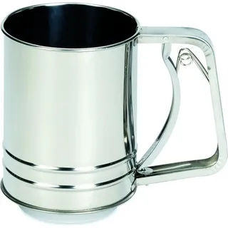 Patisse rotierender Becher mit zwei Ebenen zum Sieben von Mehl 250g P02401 - Silber