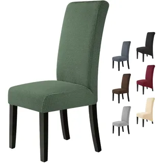 BalladHome Stuhlhussen 4 Stück Stuhlbezüge Stretch Stuhlbezug Elastische Spandex Stuhlhussen Universal Abnehmbare Waschbar für Hotel Party Bankett (Grün, 4 Stück)-M