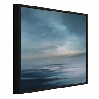 WallArena Bilder mit Rahmen Meer Abstraktion Blau 50x50 cm