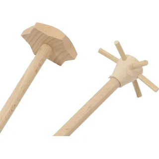 Set aus zwei Holz-Rührstäbchen aus Buchenholz