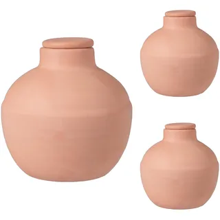 Relaxdays Ollas 3er Set 800 ml 15 x 15 x 15 cm Terrakotta