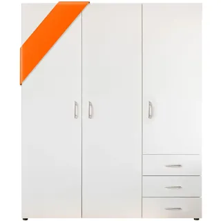 SchlafKONTOR Drehtürenschrank Harry 150 x 176 x 51 cm Weiß