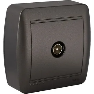 Einzelner Signalanschluss für Fernseher. Oberflächenmontage. Wandmontage-Serie  Mur94ngu Solera - Grau