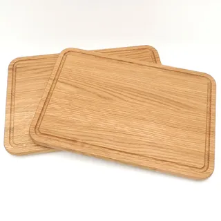 JOWE Jausenbrett aus Eiche | 2 Stk Holzbretter aus Eiche 30x20 cm | Rechteckiges Servierbrett aus Holz | Made in Austria
