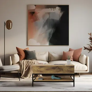 Relaxdays Aufklappbarer Couchtisch Schwarz - Schwarz
