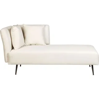 BELIANI Chaiselongue Cremeweiß Stoffbezug Linksseitig mit Kissen Armlehne Metallbeine Modern für Wohnzimmer Schlafzimmer Wintergarten Kleine Räume - Weiß, Schwarz