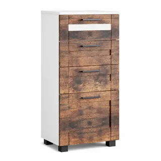 VCM Midischrank Schubladen Nilari 76 x 76 x 28 cm Weiß/Braun