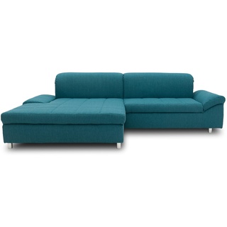 DOMO. collection Ecksofa Mika, Sofa in L-Form, Eckcouch mit Rücken- und Armlehnfunktion, Polsterecke 260 x 178 x 80 cm (BxTxH), türkis