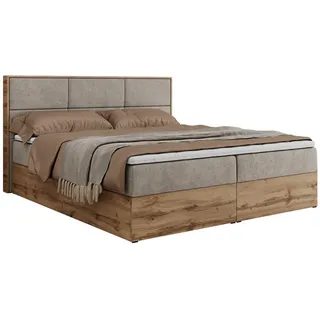 MKS Meble MKS Boxbett, Beige 2-Sitzer, H3, 7-Zonen, Rechteckig, 200x200 cm, Schlafzimmer, Betten, Boxspringbetten