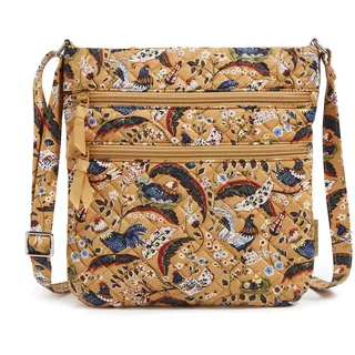 Vera Bradley Damen Hipster Baumwolle mit 3 Reißverschlüssen Umhängetasche, Französische Hühner