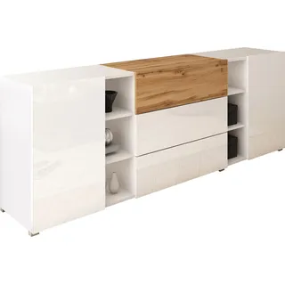 INOSIGN Sideboard »BERLIN«, Moderne grifflose Kommode Breite 190 cm, offene Fächern/ Schubladen, braun