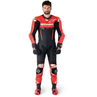 Alpinestars Herren Motorrad Lederkombi - Black / schwarz-rot