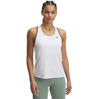 Under Armour Damen Tech Knockout Tank, super weiches Tank Top, schnelltrocknendes und atmungsaktives Funktionsshirt, Weiß / / Schwarz, SM