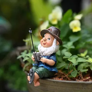 YUSWBCO Lustige Geschenke, Gartendeko, Gartenzwerg, Lustige Gartenzwerge, Gartenzwerg Lustig, Gartenzwerge für Außen (Braun)