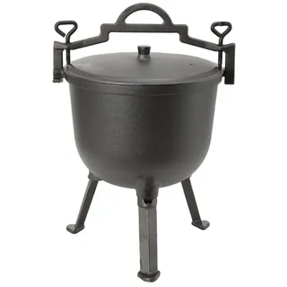 8L Gulaschkessel Feuertopf Feuerkessel Gusseisen-Kessel Jagdkessel Dutch Oven Topf Mit Füßen Und Deckel, Kochtopf Kesselgulasch Gulaschtopf Kochtöpfe Für Freien Kochen Garten Camping BBQ