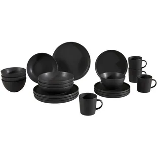 Novel Kombiservice , Schwarz , Keramik , 20-teilig , 350 ml , Lfgb , Geschirr, Geschirrsets, Kombiservice