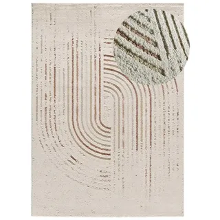 Atticgo Webteppich im skandinavischen Stil Creme Candela 200/290 cm , Textil , Abstrakt , Rechteckig , 200x290 cm , Oeko-Tex® Standard 100 , antistatisch, für Fußbodenheizung geeignet, leicht zusammenrollbar , Teppiche und Böden, Teppiche