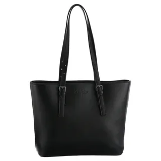 Shopper ANISTON ACCESSOIRES "Big Smith Black", Damen, Gr. B/H/T: 45cm x 30cm x 13cm, schwarz, Polyurethan (PU), unifarben, Taschen Shopper, Handtasche Tragetasche
