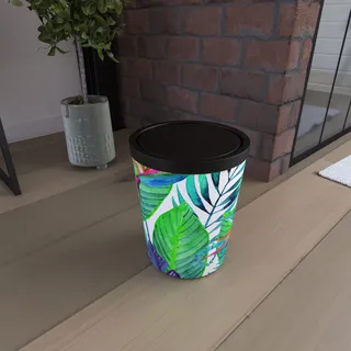 Aurlane Mülleimer mit Schwingdeckel, Kapazität 5 l, Wheeltop, Jungele und Mattschwarz