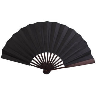 Healifty Folding Silk Fan Männer Bambus Leere Hand Fan Hochzeitsgeschenk (schwarz)