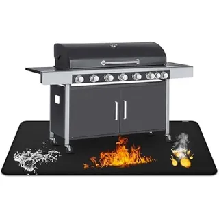 75x120 cm Feuerfeste Unterlage, Hitzeschutzmatte, Antihaft-Material Bodenschutzmatte, Grill Matten, Bodenmatte Feuerstellenmatte Outdoor BBQ Matte für Gasgrill Holzkohlegrill