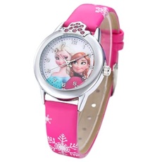 JGS Mädchen-Armbanduhr Frozen Die Eiskönigin ELSA und Anna Frozen – Armbanduhr Rosa Fuchsia mit ELSA und Anna Die Eiskönigin
