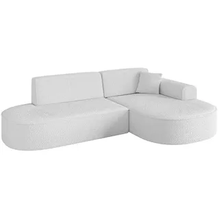 altdecor Ecksofa Weiß, Textil, 3-Sitzer, L-Form Ottomane rechts, 234x163 cm, Wohnzimmer, Sofas - Couches, Wohnlandschaften, Ecksofas